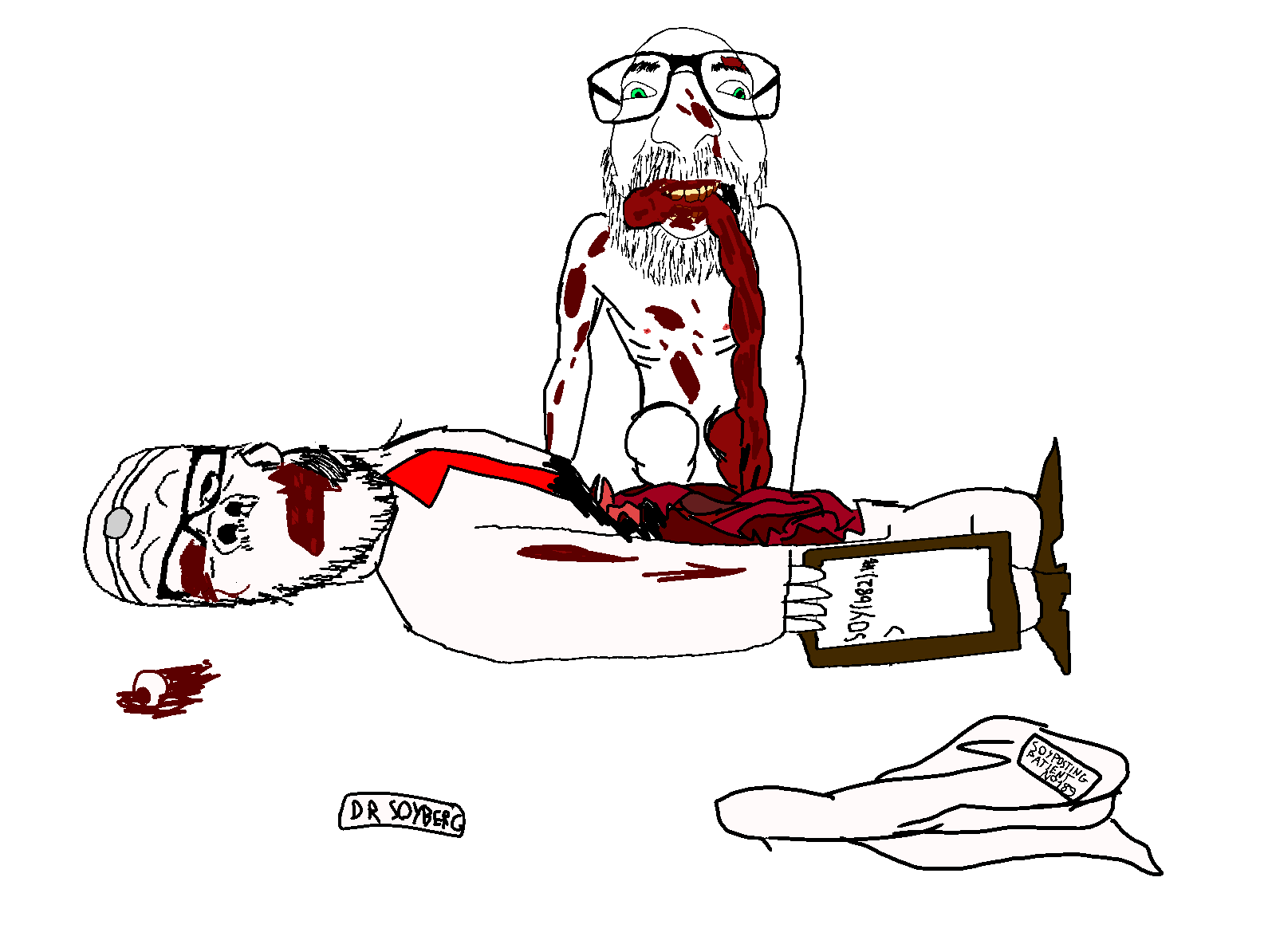 16106 - 2soyjaks arm asylum blood cannibalism corpse dead doctor dr_soyberg full_body glasses ...png